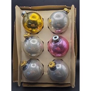 6 Vintage Mercury Glass Ornaments 2.5oz 25Z‎